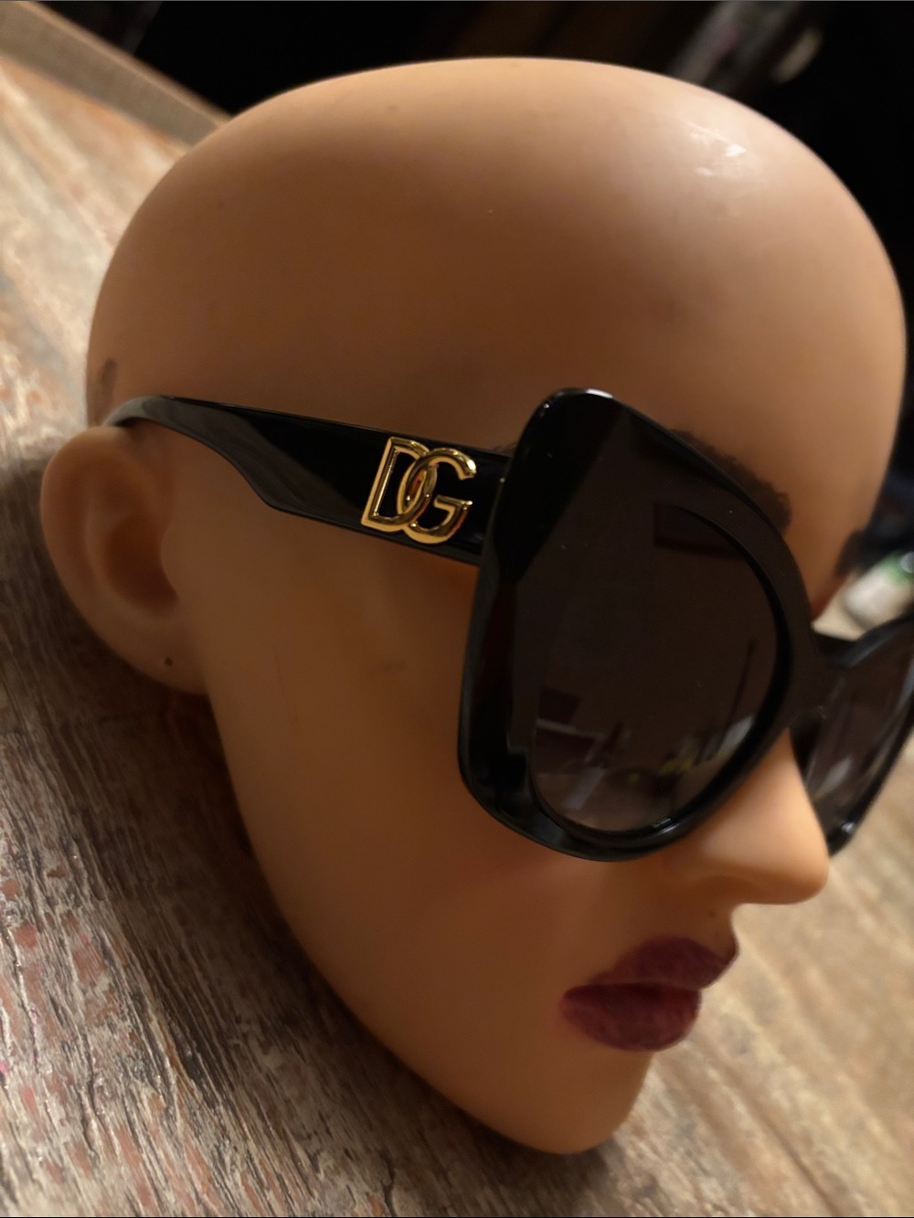 Dolce & Gabbana Black Sunglasses with Gold DG Logo